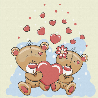 Розпис на полотні "Пара ведмедиків" 15537-AC 30х30 см