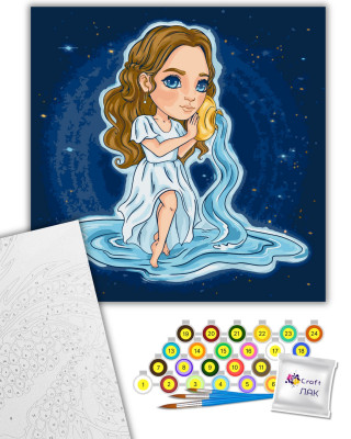 Картина за номерами "Знаки зодіаку. Водолій" 10086-AC 40х40 см by ©viktoria.gro.art