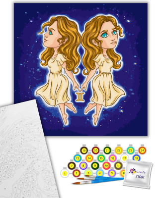 Картина за номерами "Знаки зодіаку. Близнюки" 10088-AC 40х40 см by ©viktoria.gro.art