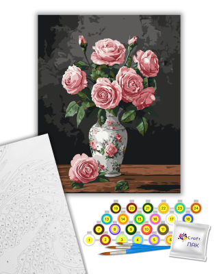 Картина за номерами "Трояндовий букет" 13164-АС 40х50 см ©arttem_illustration