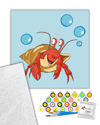 Картина за номерами "Краб в мушлі" 15097-AC 30х30 см
