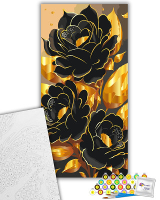 Картина за номерам "Витончені квіти" з металізованими фарбами 11549-AC 40х80 см