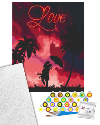 Картина за номерами "Пара під парасолькою" 10322-AC 40х50 см