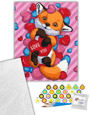 Картина за номерами "Лисичка з валентинкою" 11699-AC 40х50 см