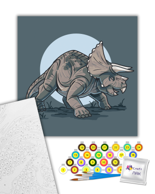 Картина за номерами "Трицератопс" 15022-AC 30х30 см