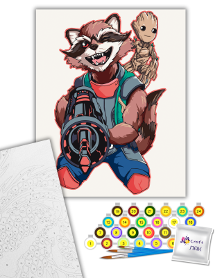 Картина за номерами "Грут та Ракета" 16004-AC 40х50 см