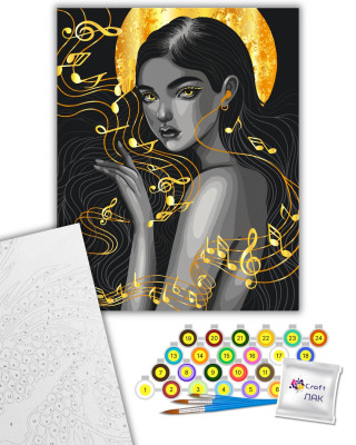 Картина за номерами "Колір музики" з металізованими фарбами 10111-AC 40х50 см by Polina Skurykhina ©pollypop92