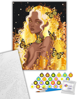 Картина за номерами "Золотава фея" з металізованими фарбами 10112-AC 40х50 см by Polina Skurykhina ©pollypop92