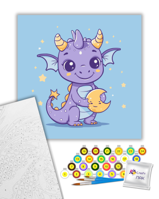 Картина за номерами "Місячна мрійниця" 15608-АС 30х30 см by ©arttem_illustration