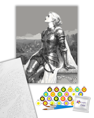 Картина за номерами "Вона, що обрала сталь" 10415-АС з металізованими фарбами 40х50 см by ©arttem_illustration