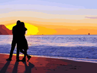 Картина за номерами "Закохані на узбережжі 40*50 см 10212-AC