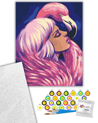 Картина за номерами "Фламінгові обійми" 10120-AC 40х50 см by Polina Skurykhina ©pollypop92
